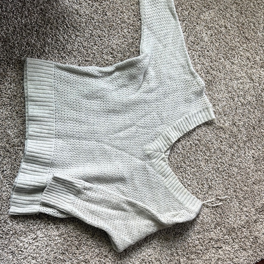 Express Textured Knit Sweater in Cream